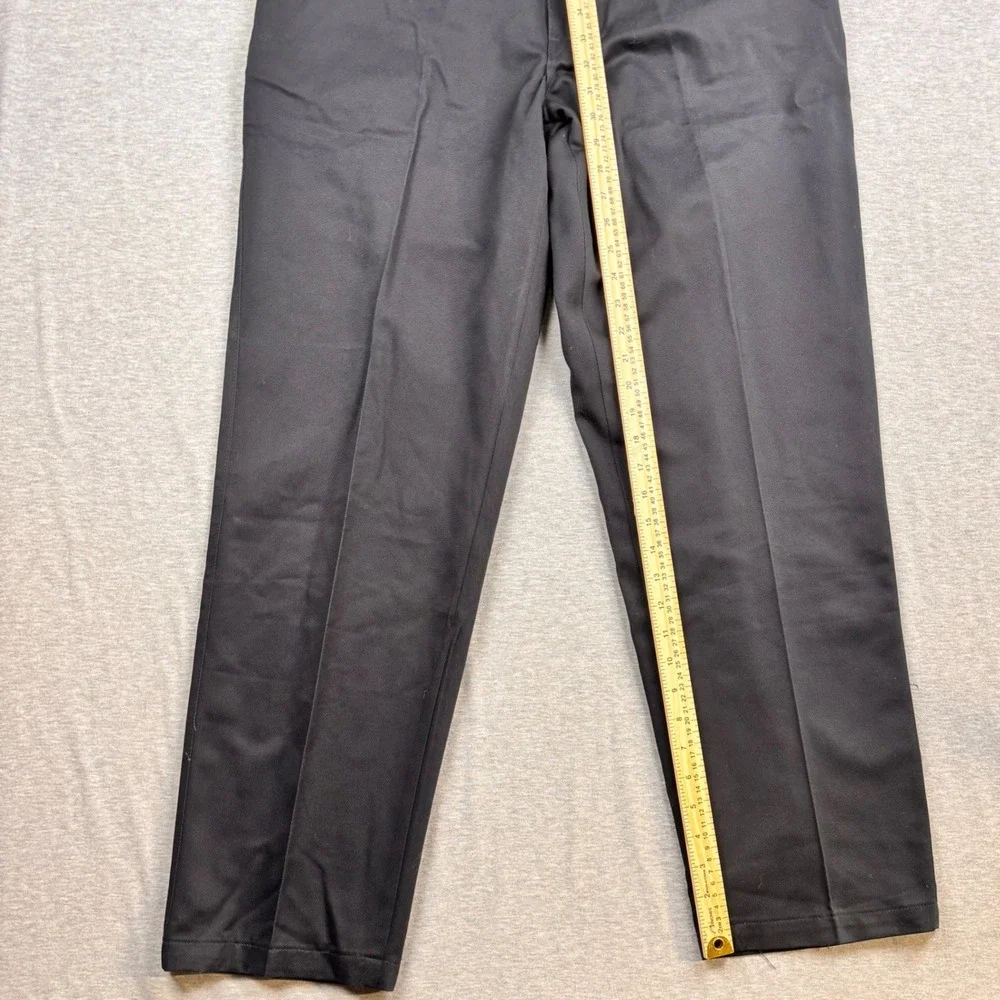 Timber Creek by Wrangler Mens 38x32 Black Wrinkle Free Khakis Plain Front Pants